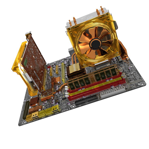 3d motherboard ga-ep45-dq6 gv-n220oc - GA-EP45-DQ6 Motherboard with GV-N220OC Video Card by 3DLocker
