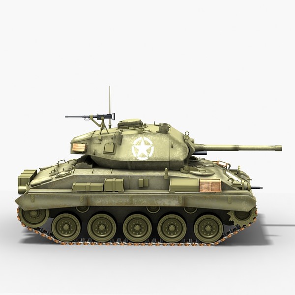 3dsmax m24 chaffee light tank - M24 Chaffee tank by Sandu_Bublic
