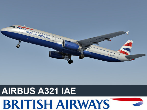 3d airbus a321 british model - Airbus A321 British Airways by Eric.Levi