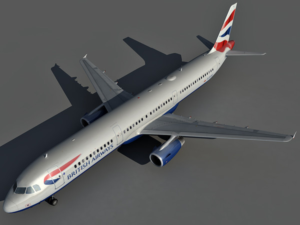 3d airbus a321 british model - Airbus A321 British Airways by Eric.Levi