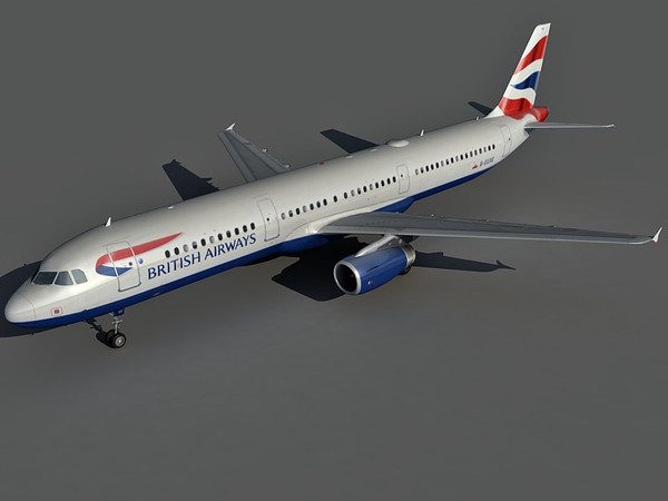 3d airbus a321 british model - Airbus A321 British Airways by Eric.Levi