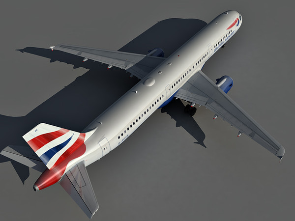 3d airbus a321 british model - Airbus A321 British Airways by Eric.Levi
