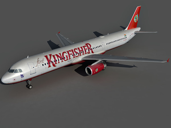 3d airbus a321 airlines model - Airbus A321 Kingfisher Airlines by Eric.Levi
