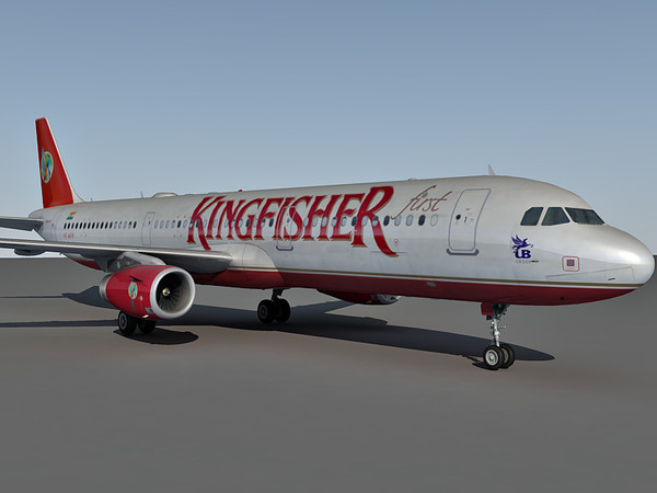 3d airbus a321 airlines model - Airbus A321 Kingfisher Airlines by Eric.Levi