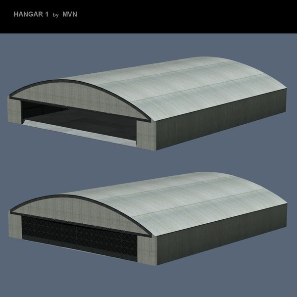 large hangar 3d model - Hangar 1 by mvn