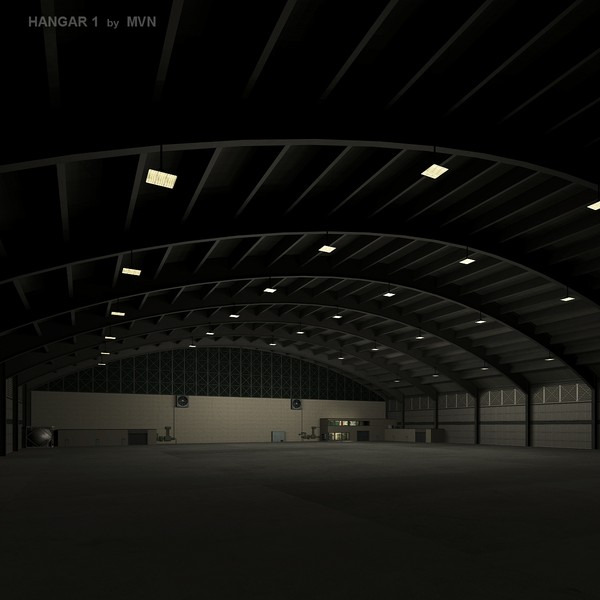 large hangar 3d model - Hangar 1 by mvn