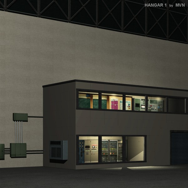 large hangar 3d model - Hangar 1 by mvn