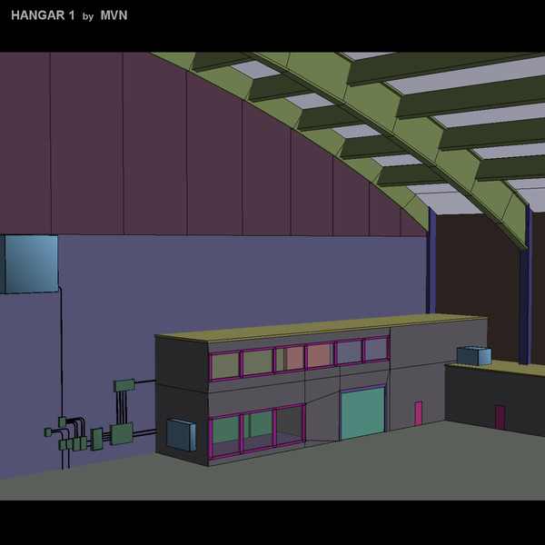 large hangar 3d model - Hangar 1 by mvn