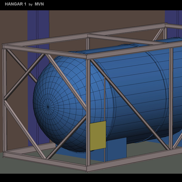 large hangar 3d model - Hangar 1 by mvn