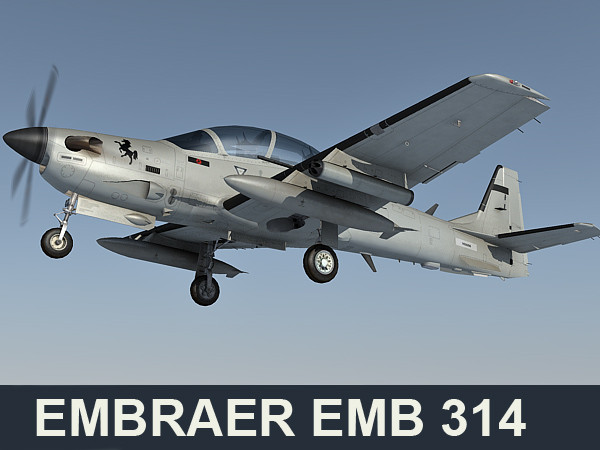 3d obj embraer emb 314 - Embraer EMB 314 / A-29 Super Tucano by Eric.Levi
