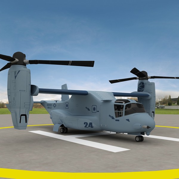 3d v-22 osprey tiltrotor aircraft model - V-22 Osprey Tiltrotor Aircraft by fuuuuuu