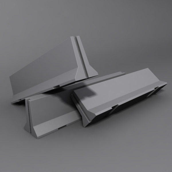 jersey barrier concrete precast 3d model - Precast Concrete Jersey Barrier by SSC.Delta