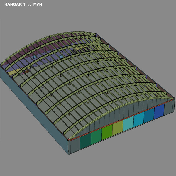 large hangar 3d model - Hangar 1 by mvn