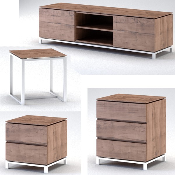12 3d 3ds - Furniture_Set_01_(12_models) by PolygonFly