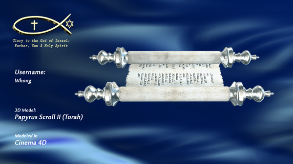 3ds max jewish torah 2 - Torah (Papyrus Scroll 2) by Whong
