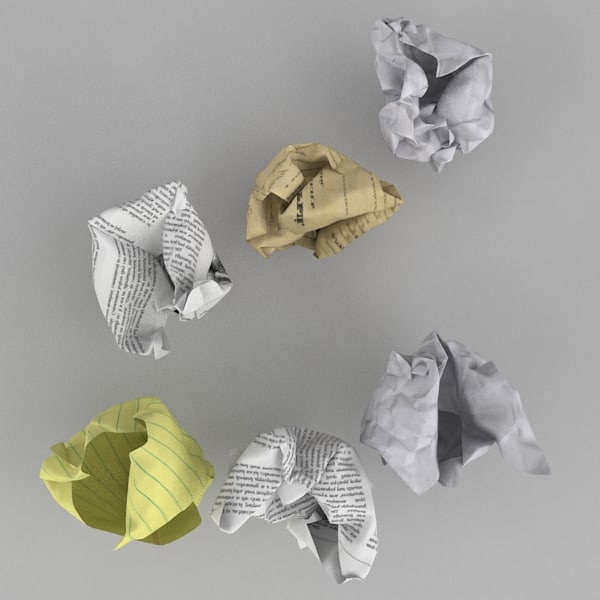 3d model of crumpled balls paper - Crumpled Paper Balls by Boarini Pictures