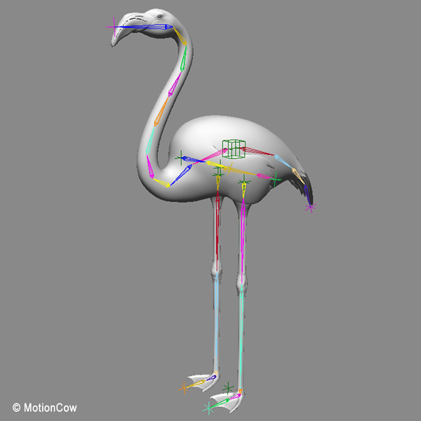 3d pink flamingo model - Flamingo Pink ( Folded Wings) by MotionCow