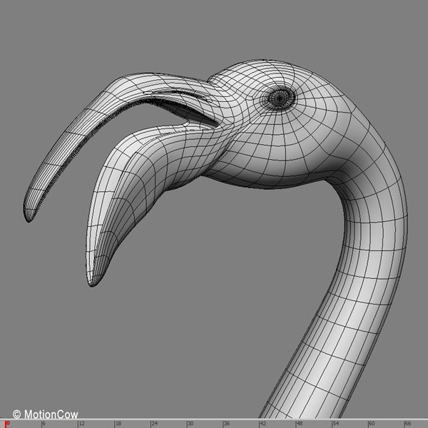 3d pink flamingo model - Flamingo Pink ( Folded Wings) by MotionCow