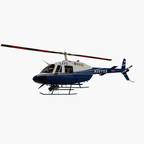 bell helicopter police 3d max - Bell Jetranger 206 Police Helicopter by dynamo3D