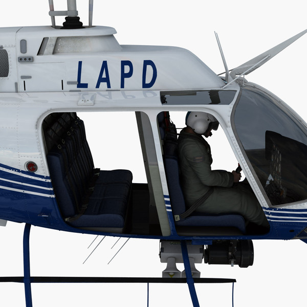 bell helicopter police 3d max - Bell Jetranger 206 Police Helicopter by dynamo3D