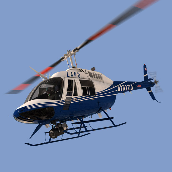 bell helicopter police 3d max - Bell Jetranger 206 Police Helicopter by dynamo3D