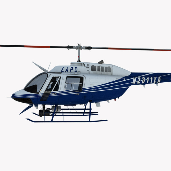 bell helicopter police 3d max - Bell Jetranger 206 Police Helicopter by dynamo3D