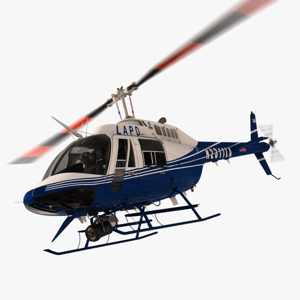 Bell Jetranger 206 Police Helicopter 3D Models