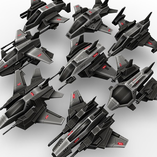 3d 8 small space ships - 8_small_space_ships.rar by Angryfly