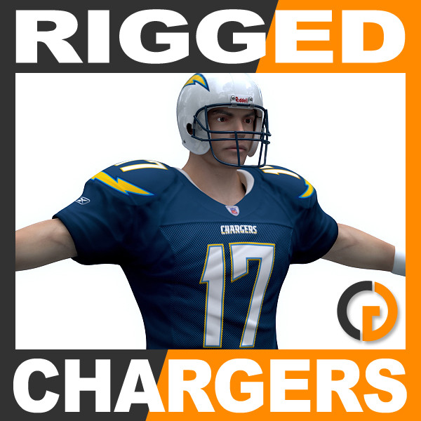 NFL Player San Diego Chargers Rigged 3D Models