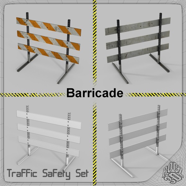 traffic safety set 3d model - Rocz3D Traffic Safety Set by Rocz3D