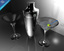 martini glasses and shaker
