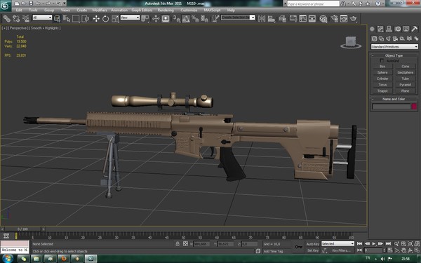 M110 Sniper Rifle with Leupold Scope mark IV and Harris Bipod BMR S- 3D Models