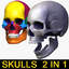 Human skulls 2 in 1 (Color & Textured)