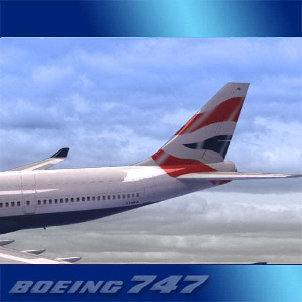3d 747-400 airliner british airways model - Boeing 747-400 Airliner (British Airways) by PerspectX