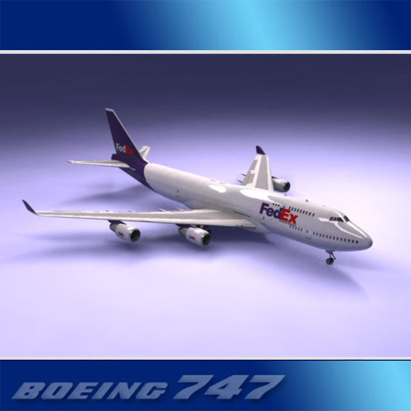 3d 747-400 airliner freight - Boeing 747-400 Airliner (FedEX) by PerspectX