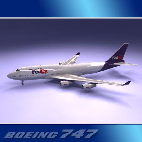 3d 747-400 airliner freight - Boeing 747-400 Airliner (FedEX) by PerspectX