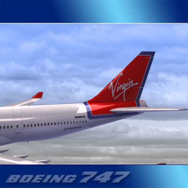 3d 747-400 airliner virgin 747 jumbo model - Boeing 747-400 Airliner (Virgin Airlines) by PerspectX