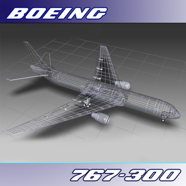 3d 767-300 qantas - Boeing 767-300 (Qantas) by PerspectX