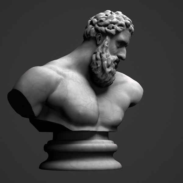 3d hercules bust - Hercules Bust by clay master