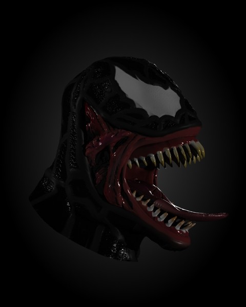 3d 3ds head marvel comic venom - Venom Marvel comic figure head by morzsamx