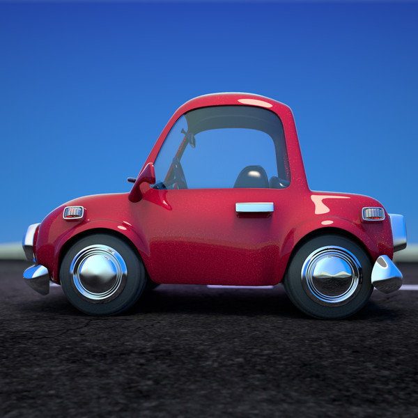 3ds max red cartoon sedan car - Cartoon Car Red 2 Door Sedan by strob
