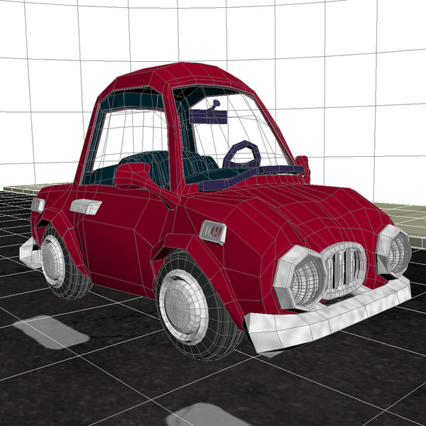 3ds max red cartoon sedan car - Cartoon Car Red 2 Door Sedan by strob