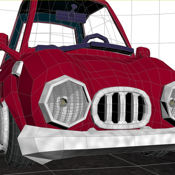 3ds max red cartoon sedan car - Cartoon Car Red 2 Door Sedan by strob