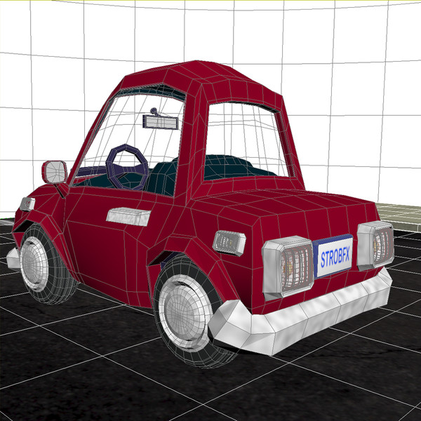 3ds max red cartoon sedan car - Cartoon Car Red 2 Door Sedan by strob