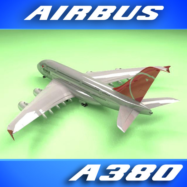 3d airbus a380 northwest airliner model - Airbus A380 Airliner (Northwest) by PerspectX