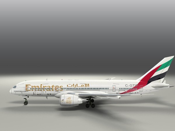 3d model fly emirates - emirates by hahm12