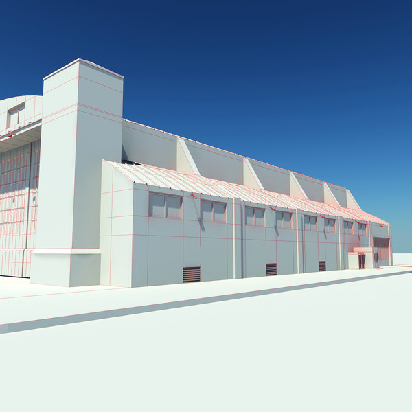 3d 3ds control plane - Aircraft Hangar by vankata