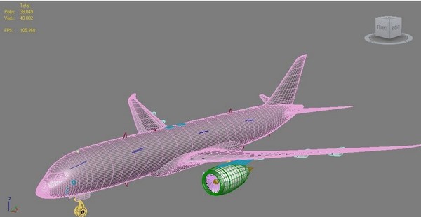 3d model fly emirates - emirates by hahm12