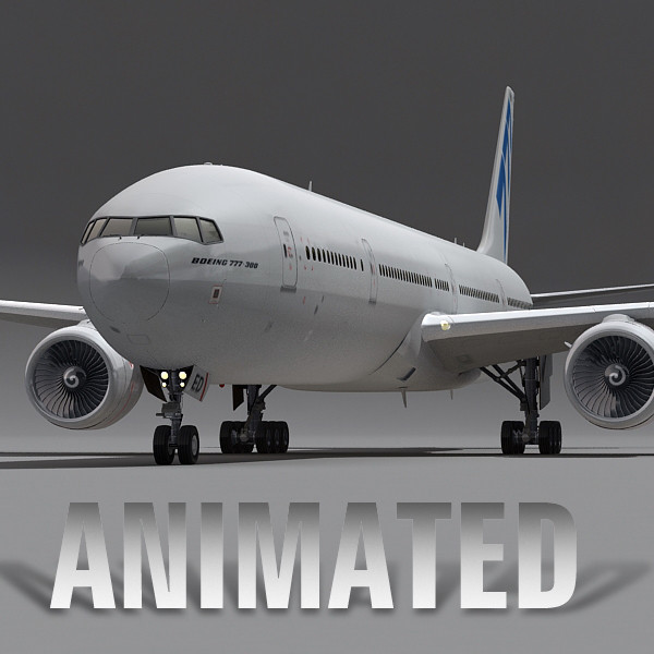 777-300 Generic White A 3D Models