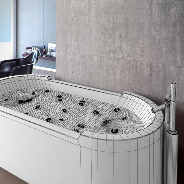 3d royal botania bath roses model - Royal Botania Bath with roses by RTEwork